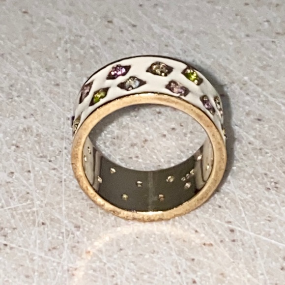 Sterling Silver Multi Color CZ White Band Ring Sz6 - Picture 2 of 7